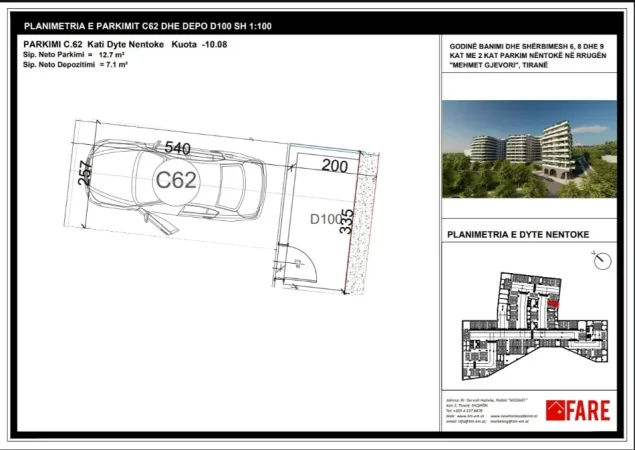 Tirane, shitet garazh | post parkimi Kati -1, 80 m²