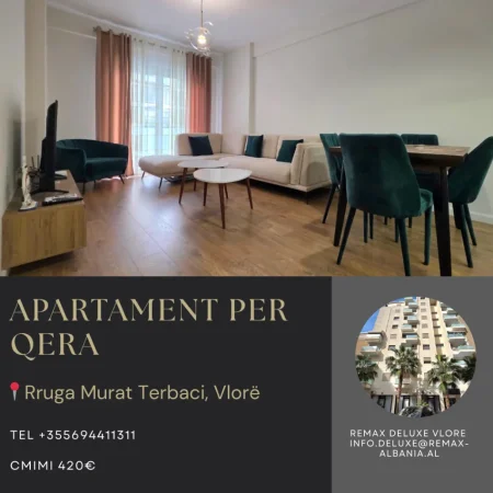 Vlore - Lungomare, jepet me qera apartament 1+1 Kati 2, 65 m² 420 € (Rruga Murat Terbac, Vlore)