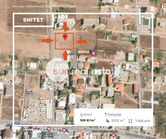 Velipoje, shitet toke , 2.012 m² 201.200 € (VELIPOJE)