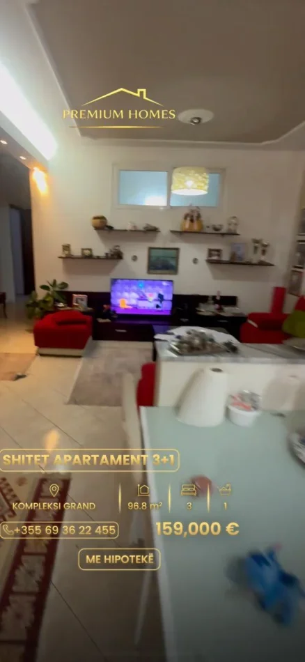 Tirane, shes apartament 3+1+Ballkon Kati 6, 97 m² 159.000 € (Kompleksi Grand)