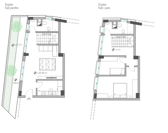 Tirane, shes apartament duplex 2+1 Kati 7, 125 m² 1.200.000 € (Rruga e Barrikadave)