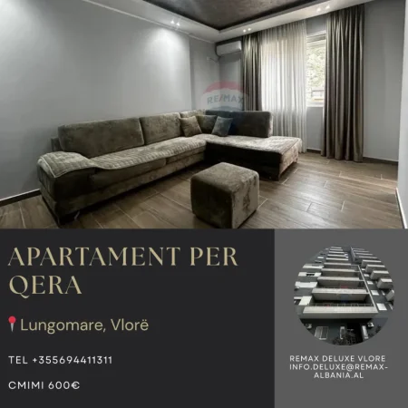 Vlore - Lungomare, jepet me qera apartament 2+1+Ballkon Kati 3, 103 m² 600 € (Pran Shkolles se Marines)