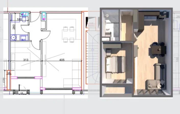 Tirane, shitet apartament 1+1 , 81 m² 210.600 € (Komuna e Parisit)