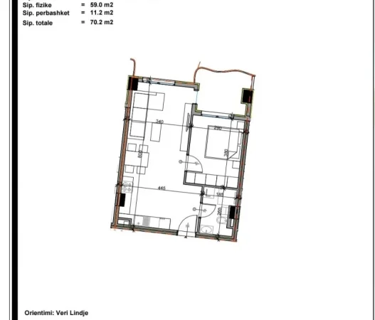 Tirane, shitet apartament 1+1 Kati 6, 70 m² 91.000 € (Paskuqan)