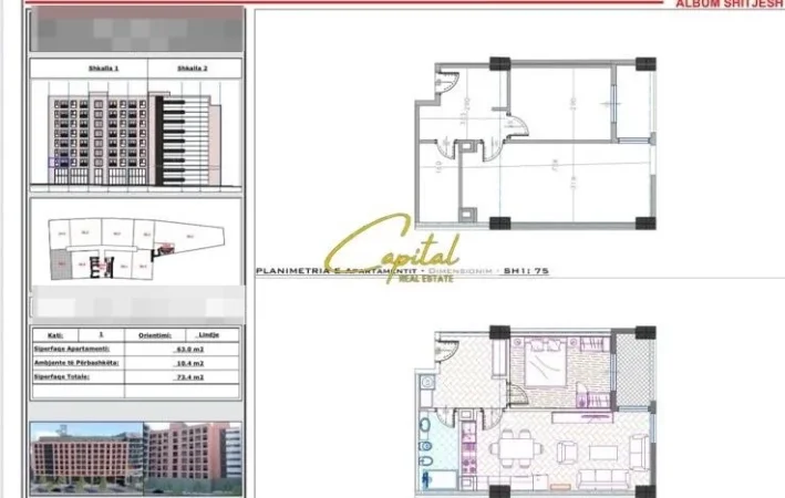 Tirane, shitet apartament 1+1 Kati 1, 73 m² 153.000 € (ISH STACIONI TRENIT)