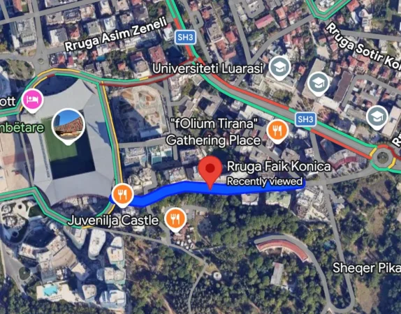 Me Qira: Zyre Gjigande | 3 Ambiente Pune + 1P.Parkimi  (128m2) 📍Rr. Elbasanit - Rr. Faik Konica, fasade nga Rruga || 180,000 Leke/muaj