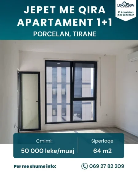 Tirane, jepet me qera apartament 1+1 Kati 7, 64 m² 500 € (rruga marie kraja)