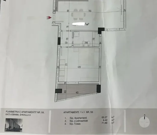 Tirane, shitet apartament 1+1 Kati 6, 82.450 € (SHEHU)