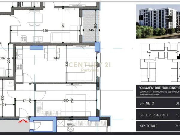 Tirane, shitet apartament Kati 1, 71 m² 68.000 € 