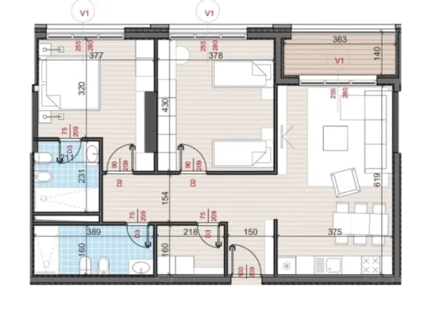 Tirane, shitet apartament 2+1+Ballkon Kati 2, 116 m² 208.000 € (Golden Gate, Ali Demi)