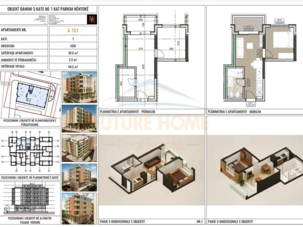 Durres, shitet apartament 1+1 Kati 1, 44 m² 57.850 €
