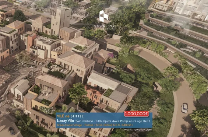 SHITET : VILË TWIN GREEN COAST II 193m² Ndërtim & 348m² Truall + Pishinë 🏝 Fiks te Salt/ Ultra Pamje nga Deti  🔥 1.100.000€ 🔥