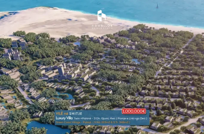 SHITET : VILË TWIN GREEN COAST II 193m² Ndërtim & 348m² Truall + Pishinë 🏝 Fiks te Salt/ Ultra Pamje nga Deti  🔥 1.100.000€ 🔥