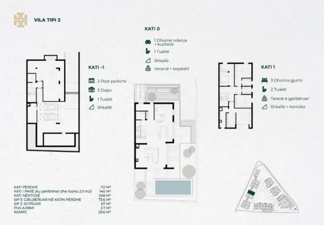 Tirane, shitet Vile 2 Katshe , 500 m² 1.250.000 € 