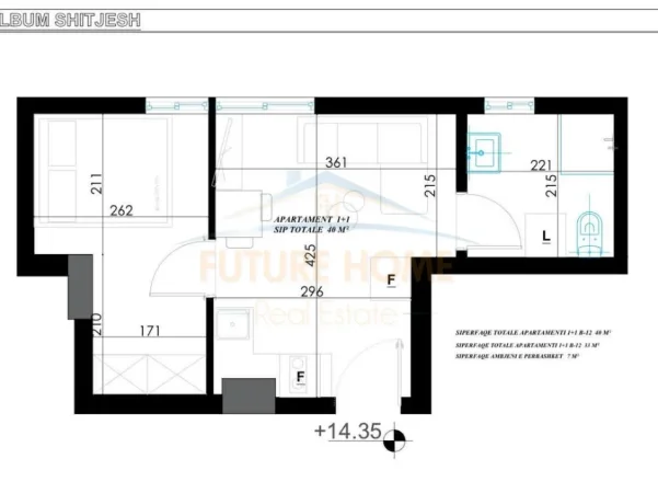 Tirane, shitet apartament 1+1 Kati 4, 40 m² 77.800 € (ASTIR)