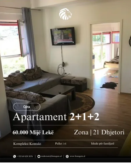 Shqiperi, jap me qera apartament 2+1+Ballkon Kati 2, 110 m² 620 € 