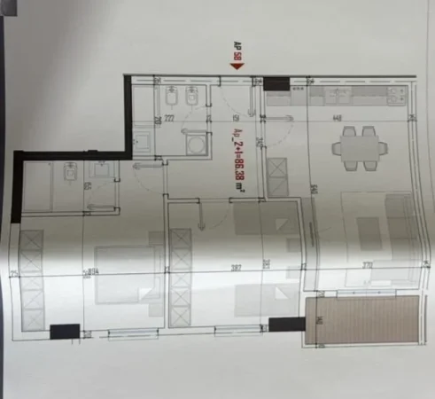 Shqiperi, shitet apartament 2+1 Kati 7, 98.800 m² 98.799 € (Paskuqan)