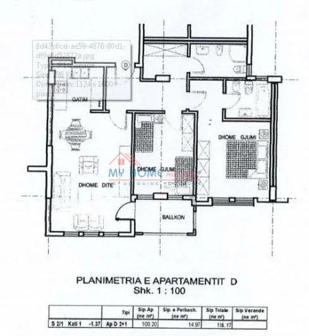 Tirane, shitet apartament 2+1+Ballkon Kati 1, 115 m² 144.000 € (Rruga Muhamed Deliu)