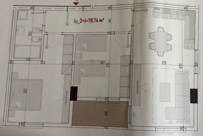 Tirane, shitet apartament 2+1+Aneks+Ballkon Kati 1, 92 m² 91.240 € 