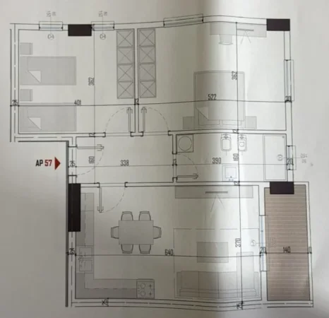 Tirane, shitet apartament 2+1+Aneks+Ballkon Kati 7, 95 m² 94.800 € 