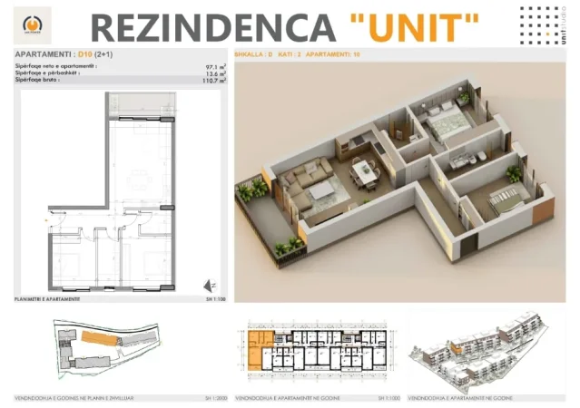 Tirane, shitet apartament 2+1+Ballkon Kati 2, 111 m² 199.500 € 