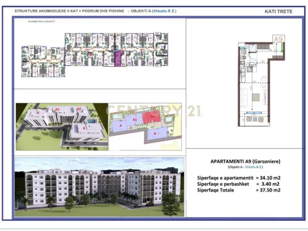 Durres, shitet garsonier 1+1 Kati 2, 33 m² 