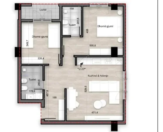 Tirane, shitet apartament 2+1 Kati 9, 103 m² 155.000 € (PORCELAN)
