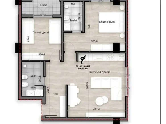 Tirane, shitet apartament 2+1 Kati 9, 103 m² 155.000 € (PORCELANI)