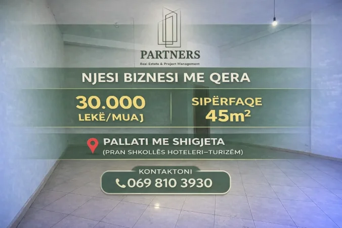 Tirane, jepet me qera ambjent biznesi Kati 2, 45 m² 300 € (shkolla hoteleri turizem)