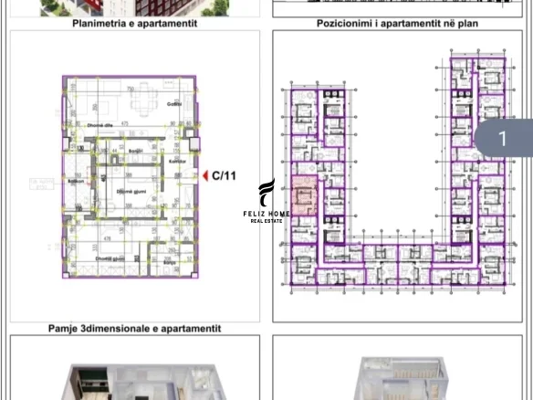 Tirane, shitet apartament 2+1 Kati 3, 105 m² 228.000 € (RRUGA E KAVAJES)