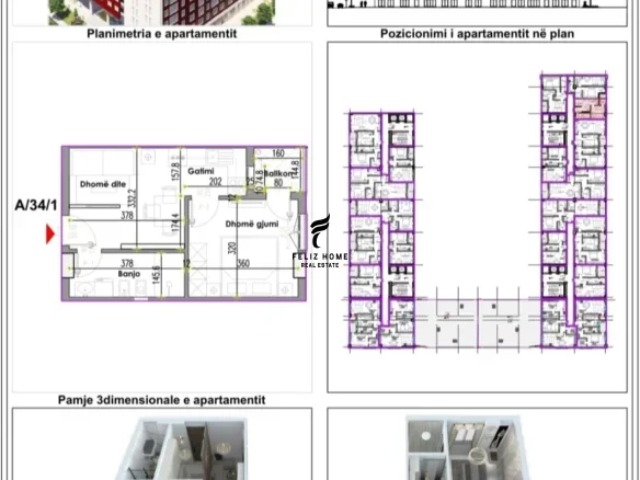 Tirane, shitet apartament 1+1+Ballkon Kati 8, 46 m² 100.500 € (RRUGA E KAVAJES)