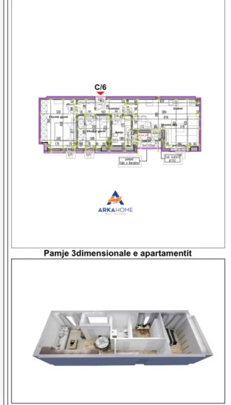 Tirane, shitet apartament 2+1+Ballkon Kati 2, 83 m² 183.194 € 