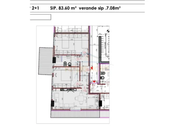 Tirane, shitet apartament 2+1 Kati 3, 84 m² 95.200 € (kodra e liqeni)
