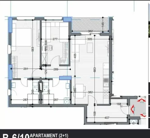 Tirane, shitet apartament 2+1 Kati 6, 109 m² 115.395 € (BELFIORE REZIDENCE)