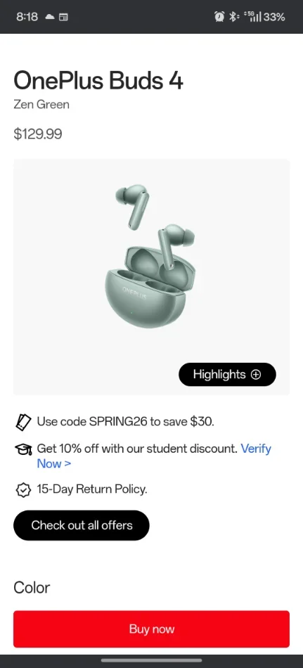 Tirane, shes Headset OnePlus Buds 4(si te reja)