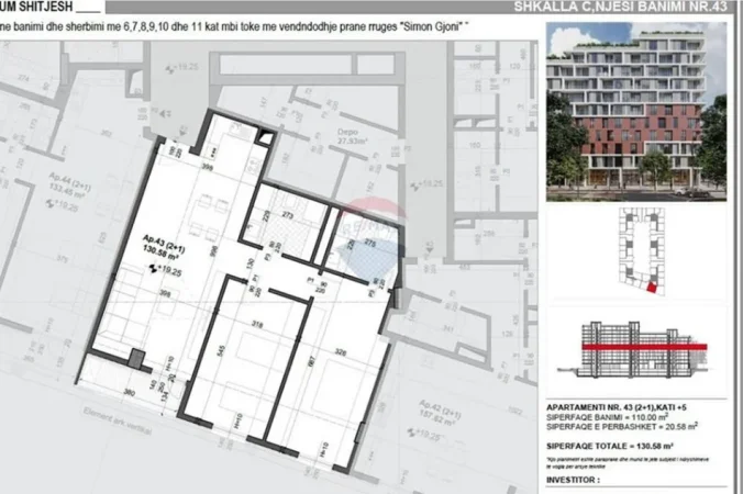 Tirane, jepet me qera apartament , 110 m² 219.000 € (Meis Garden)