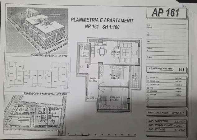 Tirane, shitet nga Pronari, pa-komision apartament 2+1+Ballkon Kati 4, 92 m² 135.000 € (kthesa e kamzes)
