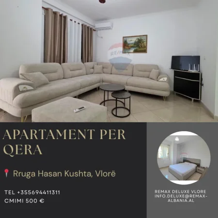 Vlore, jepet me qera apartament 2+1 Kati 3, 115 m² 500 € (Rruga Hasan Kushta Skele, Vlorë)
