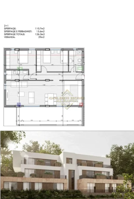 Tirane, shitet Vile , 126 m² (sauk)