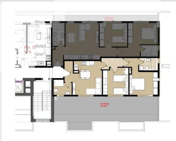 Tirane, shitet apartament 2+1 Kati 7, 83 m² 115.115 € (Univers City , Qtu)