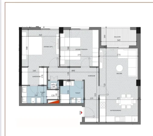 Tirane, shitet apartament 2+1 Kati 5, 116 m² 