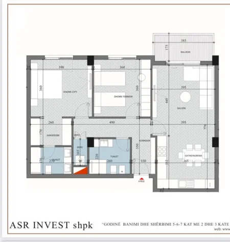 Tirane, shitet apartament 2+1 Kati 2, 116 m² (Diellon Residence)