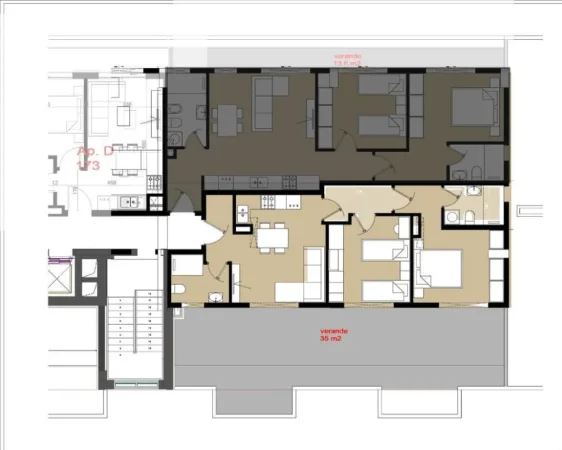 Tirane, shitet apartament 2+1 Kati 7, 117 m² 115.115 € (Univers City)