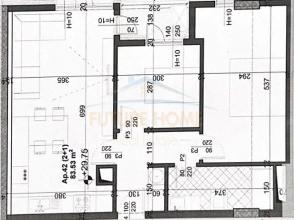 Tirane, shes apartament 2+1 Kati 2, 99 m² 177.000 € (Rruga e Dafinave)