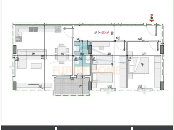 Tirane, shes apartament 2+1+Ballkon Kati 2, 110 m² 121.208 € (VIOLA RESIDENCE)