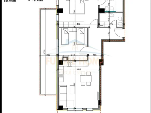 Tirane, shes apartament 2+1+Ballkon Kati 1, 132 m² 124.830 € (ALUNA)