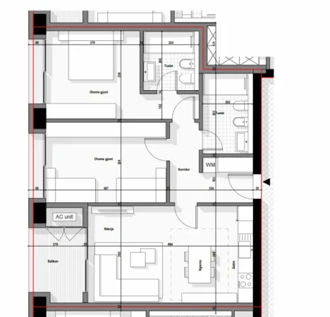 Tirane, shes apartament 2+1 Kati 12, 125 m² 339.120 € (Tirana Boulevard)