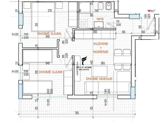 Tirane, shitet apartament 2+1+Ballkon Kati 7, 71 m² 133.000 € (RRUGA E KAVAJES)