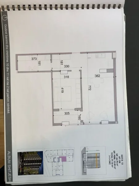 Tirane, shes apartament 1+1+Ballkon Kati 9, 77 m² (Don Bosko)