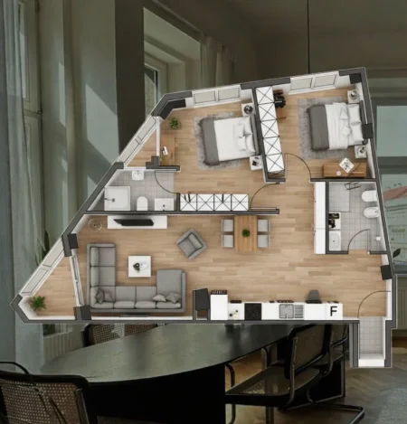 Tirane, shitet apartament 2+1 , 111 m² 215.000 € (shkolla e baletit)